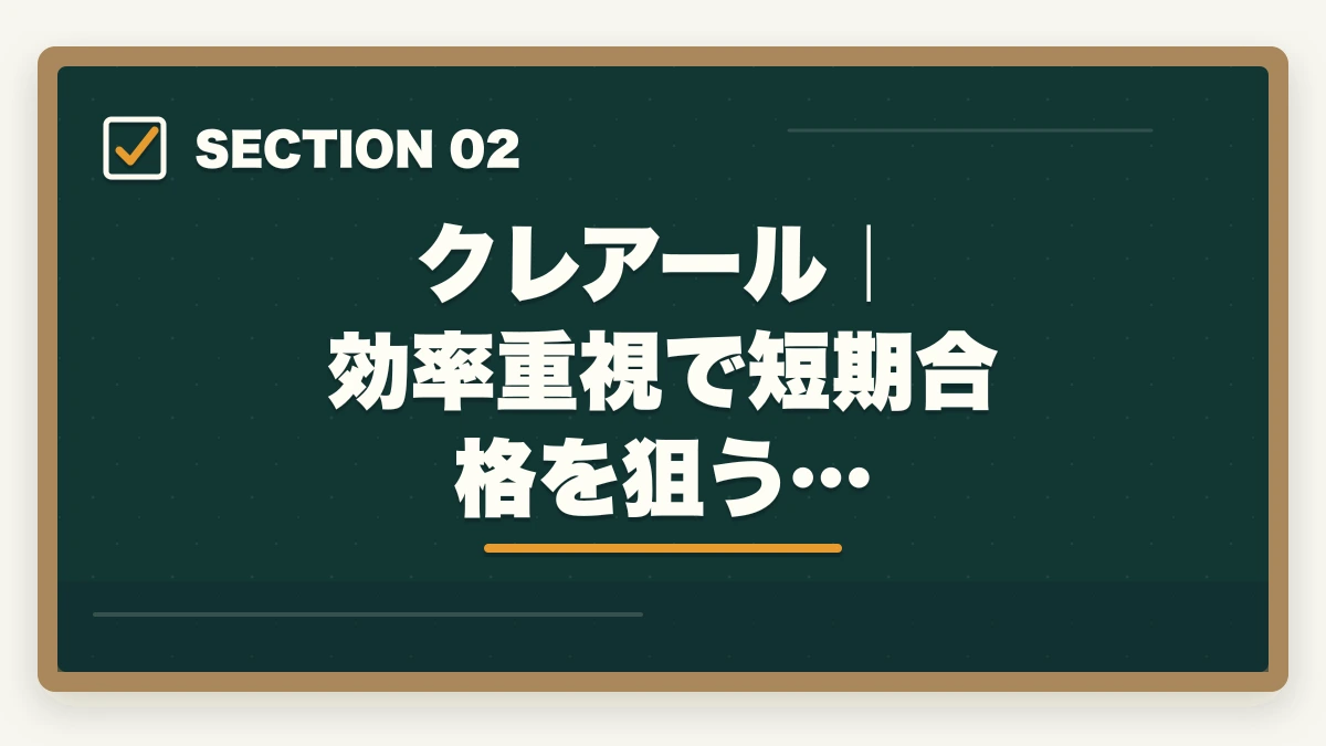 クレアール｜効率重視で短期合格を狙う…｜司法書士の通信講座おすすめ完全ガイド｜2026年最新比較で失敗しない選び方の図解