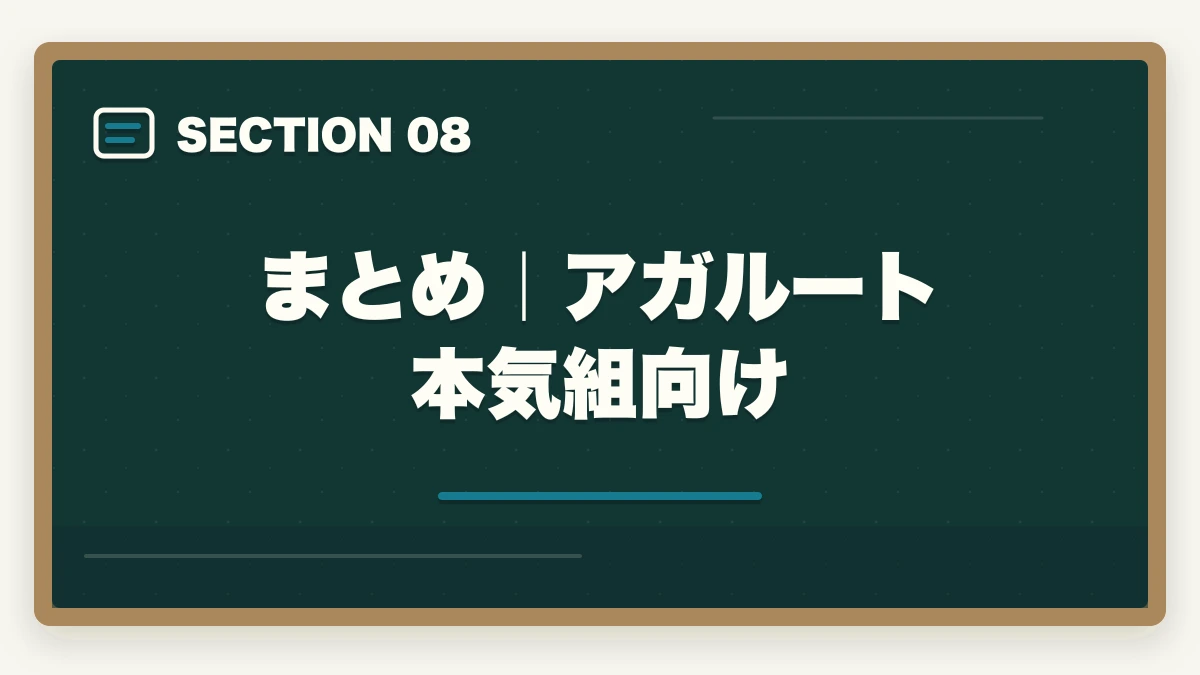 まとめ|アガルート本気組向け|アガルート中小企業診断士の評判は?全額返金・1次2次対応・料金を完全解説【2026年版】の図解