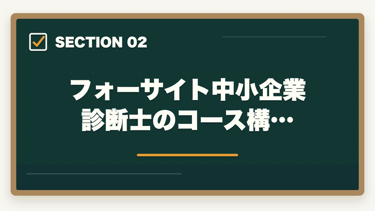 フォーサイト中小企業診断士のコース構…｜フォーサイト中小企業診断士の評判は？ManaBun・料金・1次2次対応を完全解説【2026年版】の図解