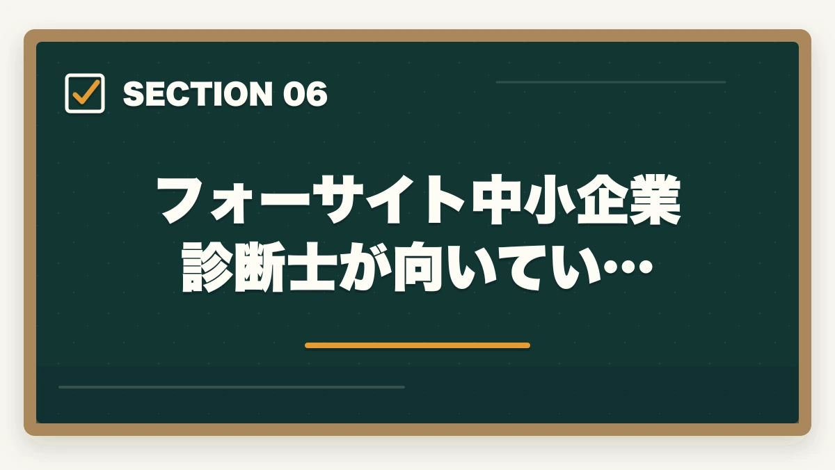 フォーサイト中小企業診断士が向いてい…｜フォーサイト中小企業診断士の評判は？ManaBun・料金・1次2次対応を完全解説【2026年版】の図解