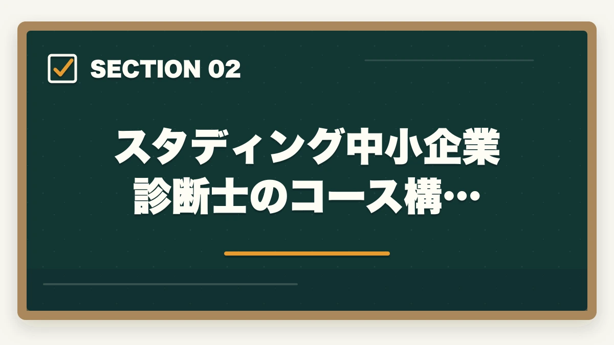 スタディング中小企業診断士のコース構…｜スタディング中小企業診断士の評判は？業界最安5万円台・1次2次対応を完全解説【2026年版】の図解