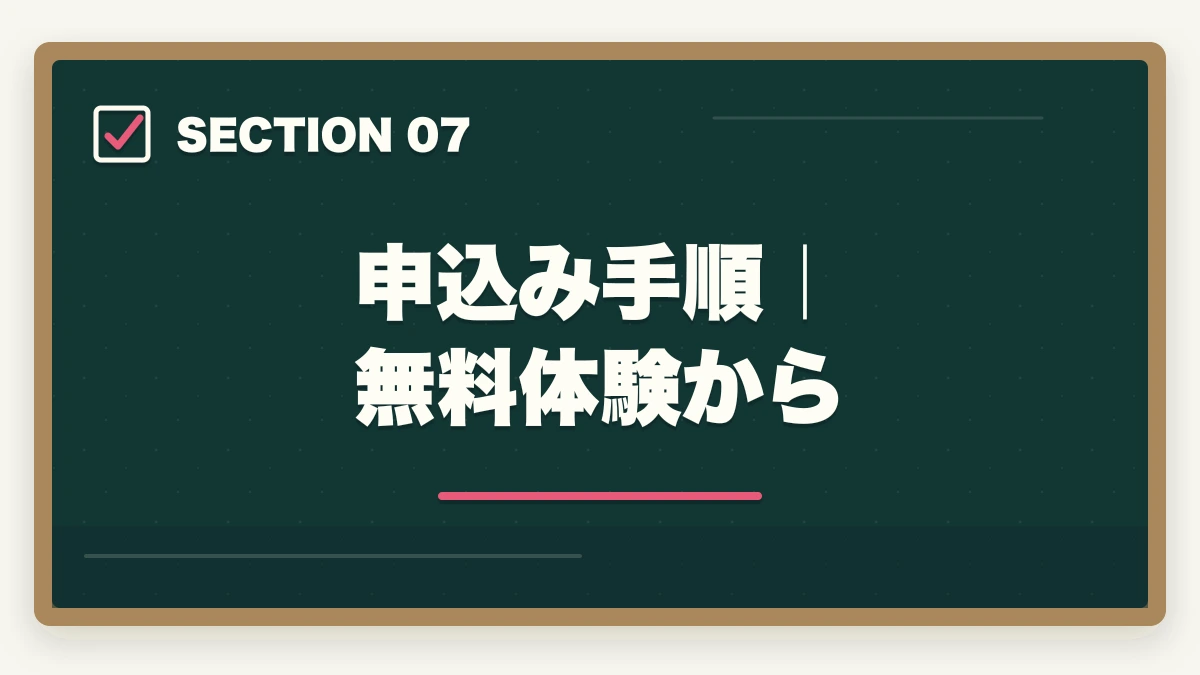 申込み手順｜無料体験から｜スタディング中小企業診断士の評判は？業界最安5万円台・1次2次対応を完全解説【2026年版】の図解