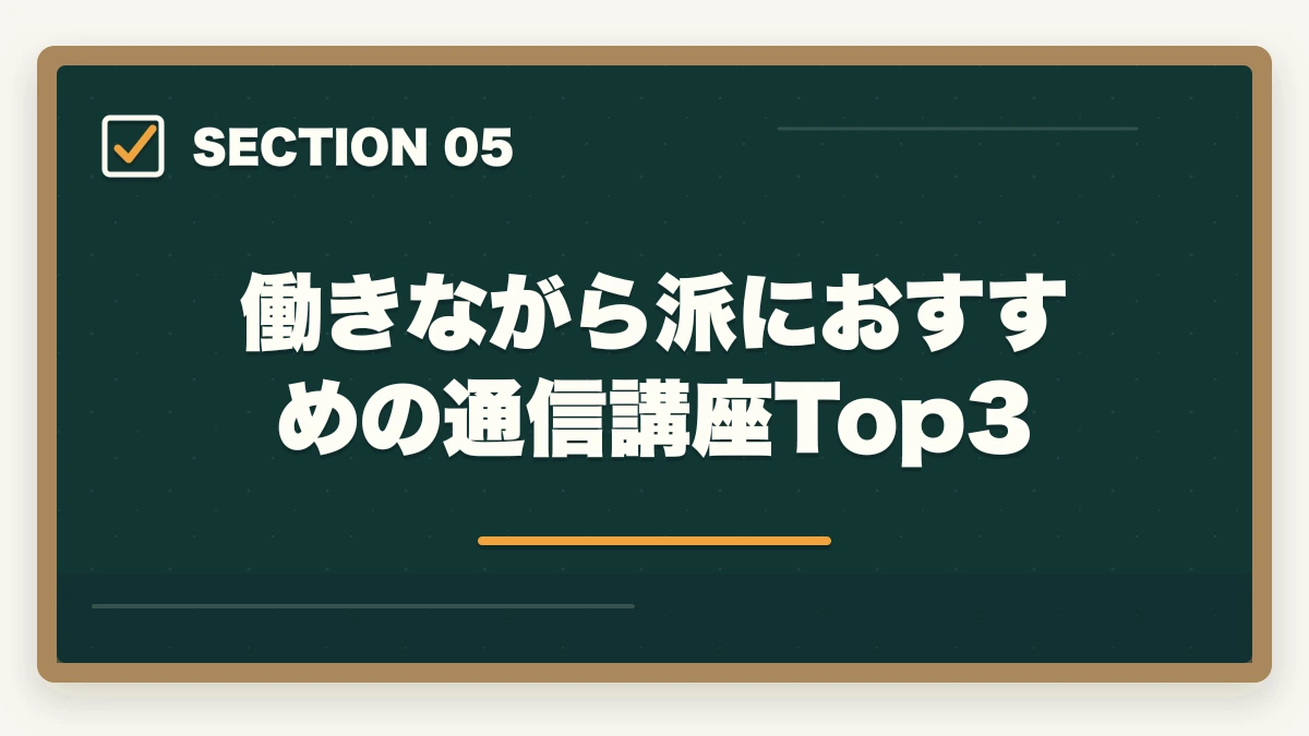 働きながら派におすすめの通信講座Top3|司法書士に働きながら合格する方法|社会人・主婦・公務員が3000時間を捻出する戦略【2026年版】の図解