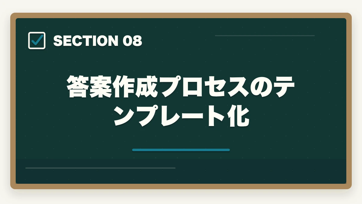 答案作成プロセスのテンプレート化｜中小企業診断士2次試験の完全攻略｜事例Ⅰ〜Ⅳの解法・答案作成プロセス・合格答案の書き方【2026年版】の図解