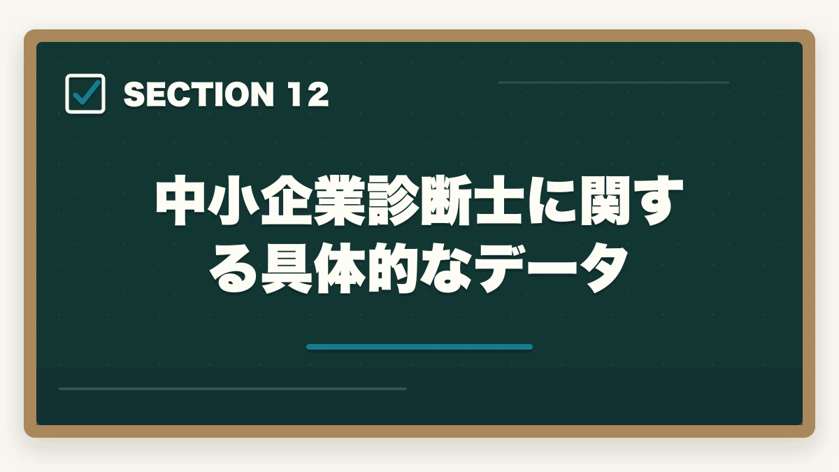 中小企業診断士に関する具体的なデータ｜中小企業診断士2次試験の完全攻略｜事例Ⅰ〜Ⅳの解法・答案作成プロセス・合格答案の書き方【2026年版】の図解