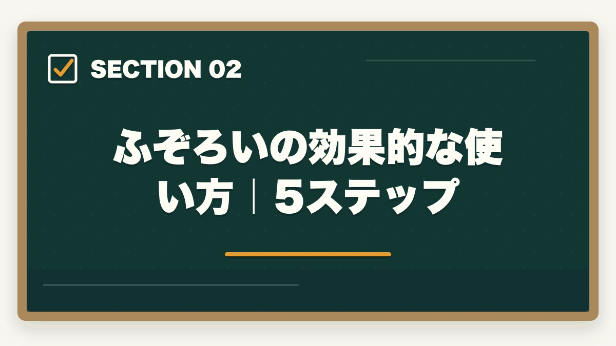 ふぞろいの効果的な使い方|5ステップ|中小企業診断士2次試験「ふぞろい」の使い方完全ガイド|合格者が実践する独学攻略法【2026年版】の図解