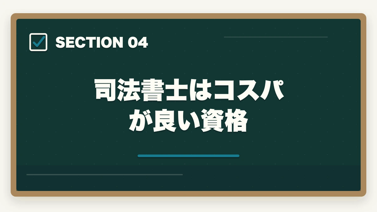 司法書士はコスパが良い資格｜司法書士はコスパ悪い？不安解消法とコスパ最適化の方法の図解