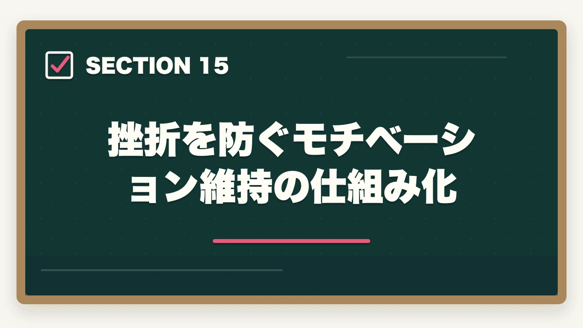 挫折を防ぐモチベーション維持の仕組み化｜司法書士の通信講座で失敗する5つの落とし穴｜後悔しない選び方を完全解説【2026年版】の図解