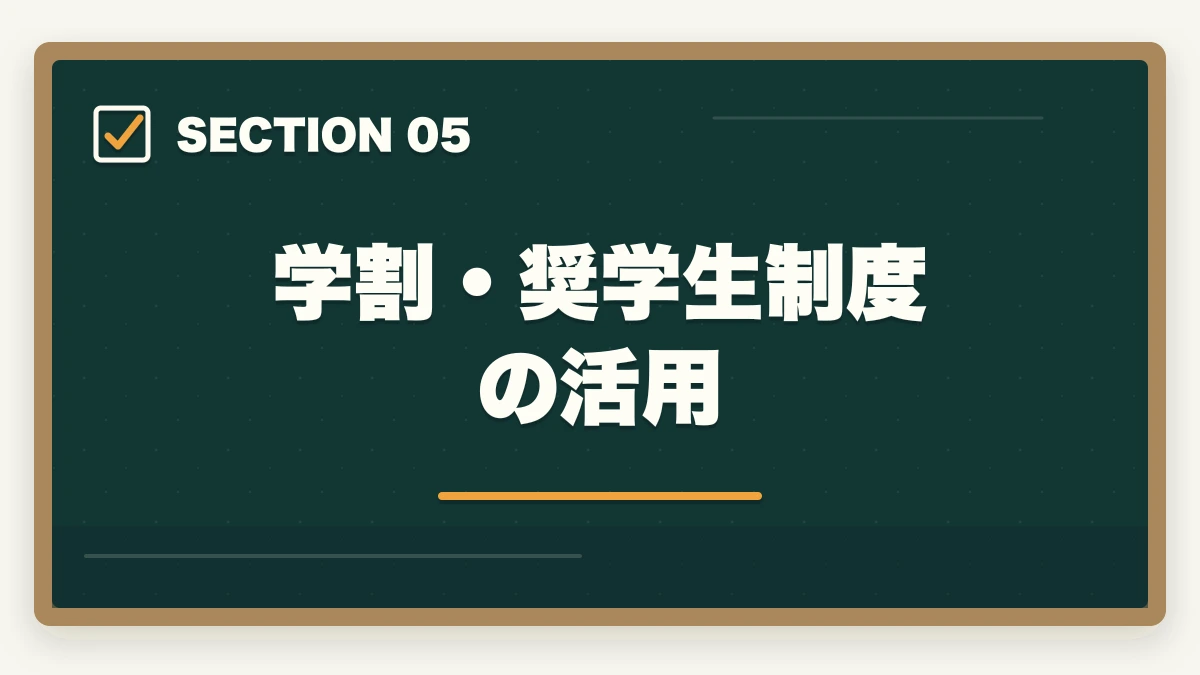 学割・奨学生制度の活用|司法書士の通信講座 大学生におすすめ5選|在学中合格で就活有利【2026年版】の図解