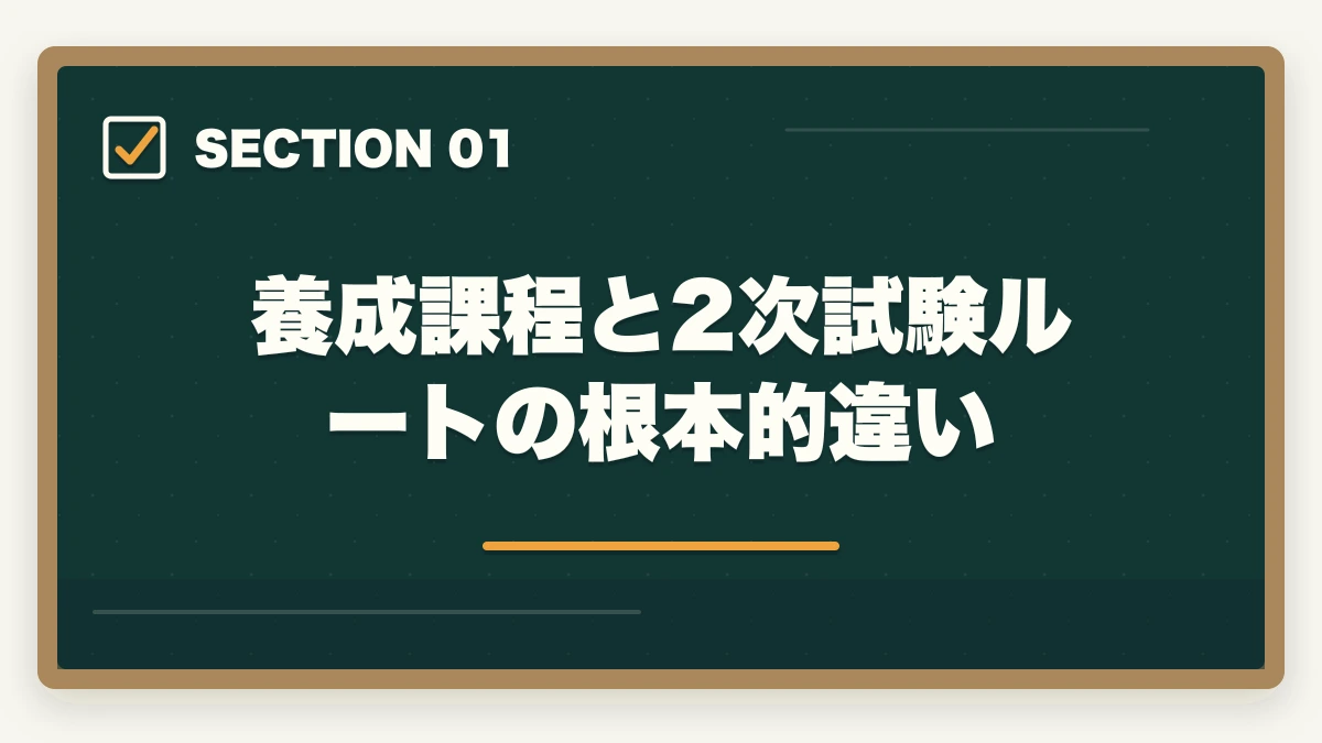 養成課程と2次試験ルートの根本的違い|中小企業診断士の養成課程vs2次試験ルート徹底比較|どちらを選ぶべきか【2026年版】の図解