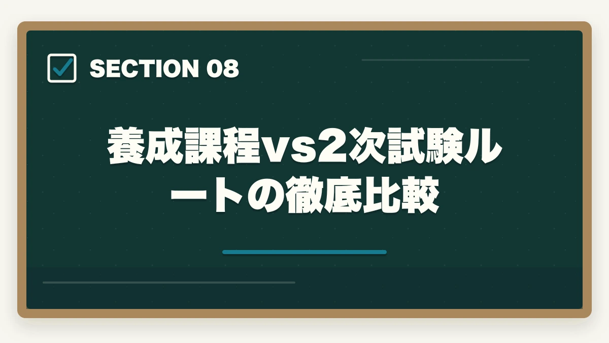 養成課程vs2次試験ルートの徹底比較|中小企業診断士の養成課程vs2次試験ルート徹底比較|どちらを選ぶべきか【2026年版】の図解
