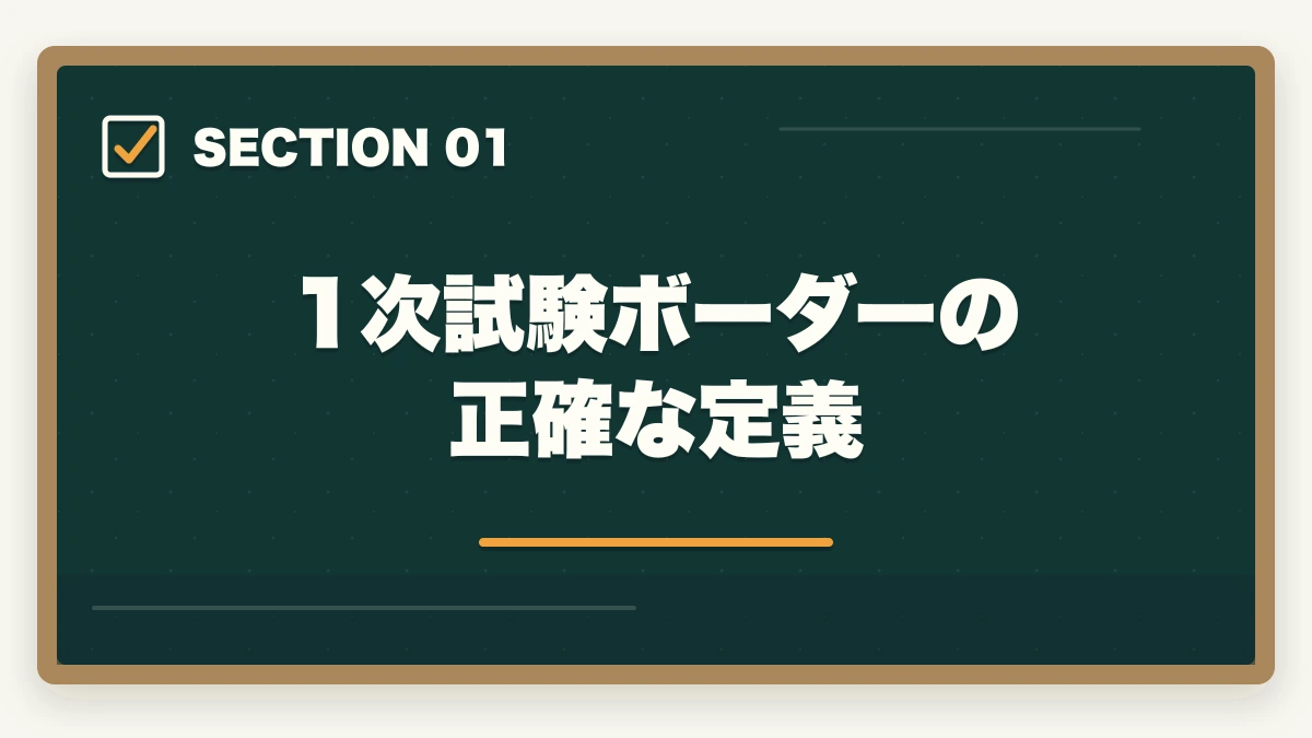1次試験ボーダーの正確な定義｜中小企業診断士1次試験のボーダー（合格点）｜420点突破の科目別目安【2026年版】の図解