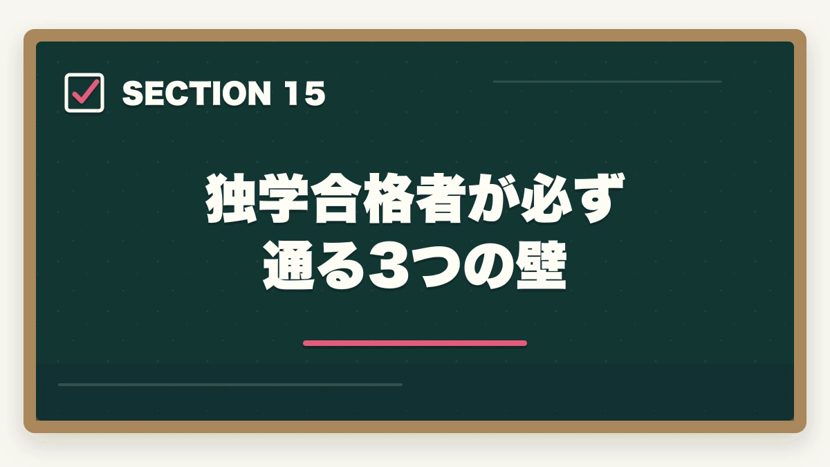 独学合格者が必ず通る3つの壁｜司法書士の独学ロードマップ｜0から3000時間の完全戦略【2026年版】の図解
