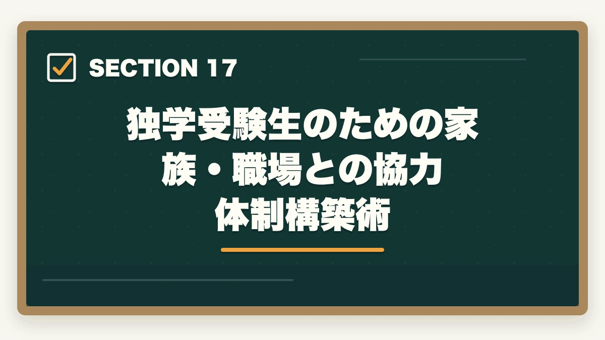 独学受験生のための家族・職場との協力体制構築術｜司法書士の独学ロードマップ｜0から3000時間の完全戦略【2026年版】の図解