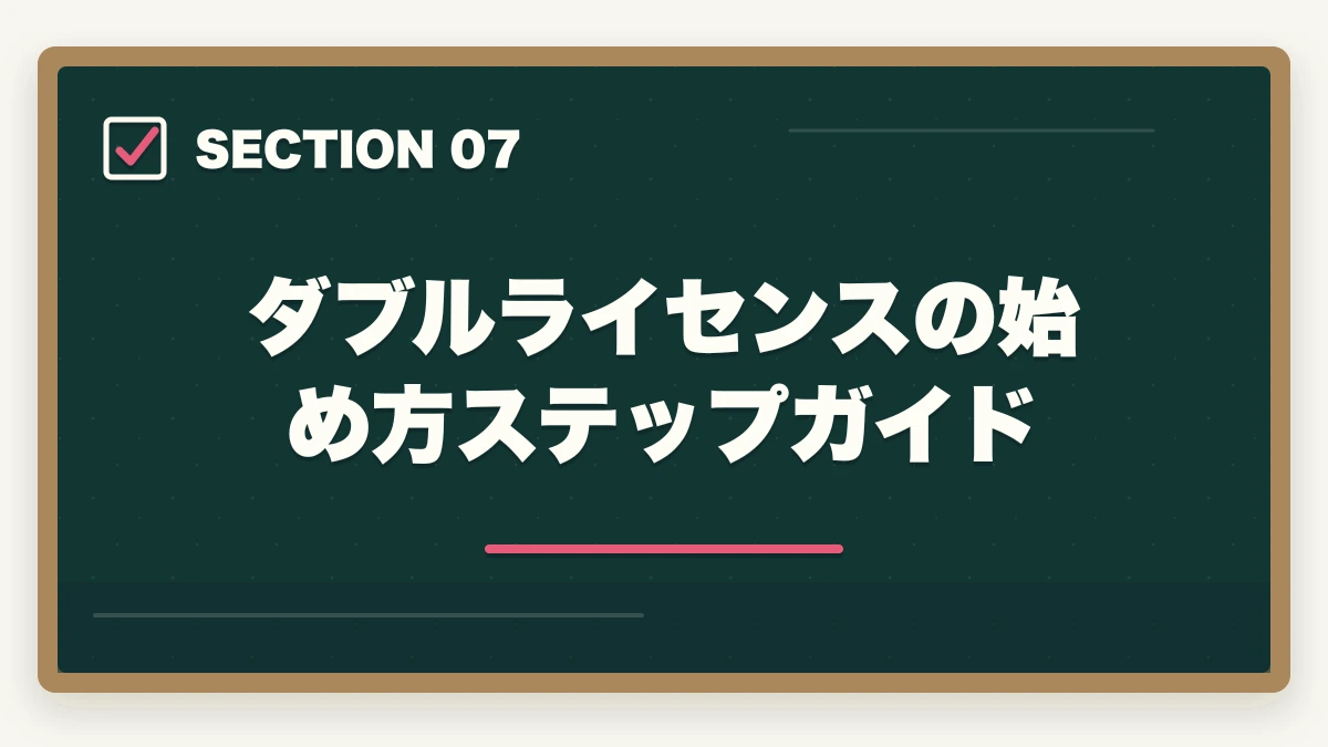 ダブルライセンスの始め方ステップガイド|司法書士のダブルライセンス完全戦略|行政書士・社労士・税理士との相乗効果【2026年版】の図解