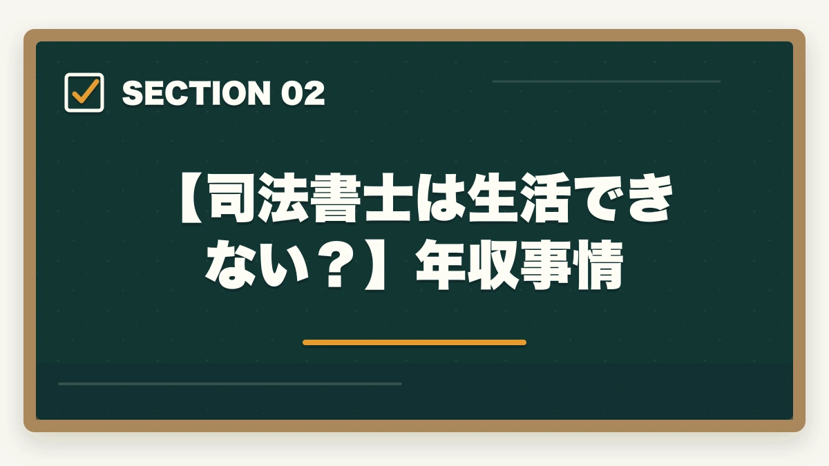 【司法書士は生活できない？】年収事情｜司法書士は生活できない？仕事の実態や合格できる勉強法を解説の図解