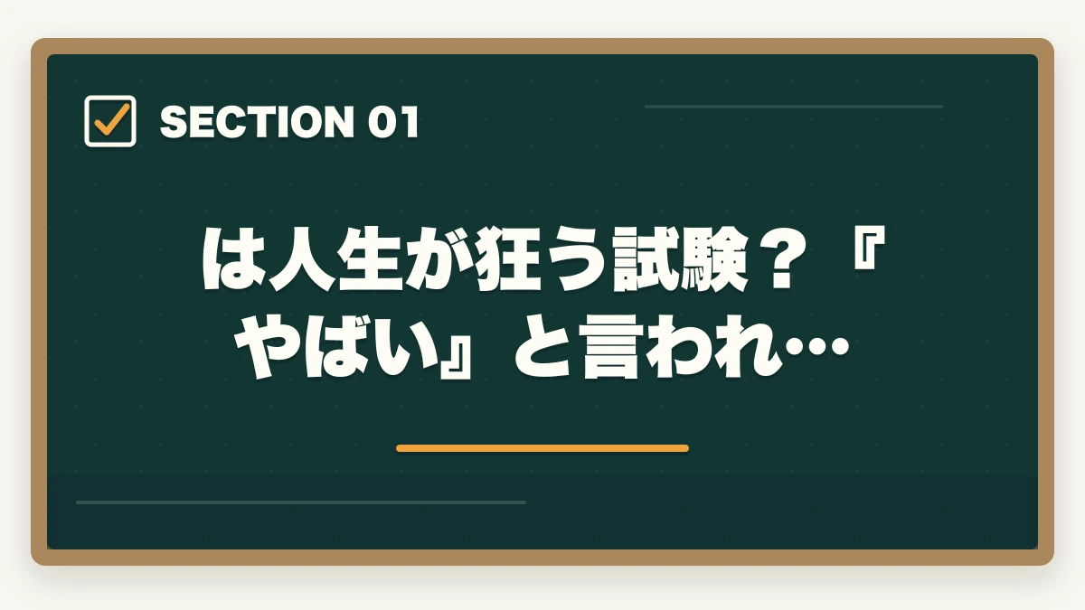 は人生が狂う試験?『やばい』と言われ…|司法書士試験で人生が狂う?合格への道のりと成功の秘訣の図解