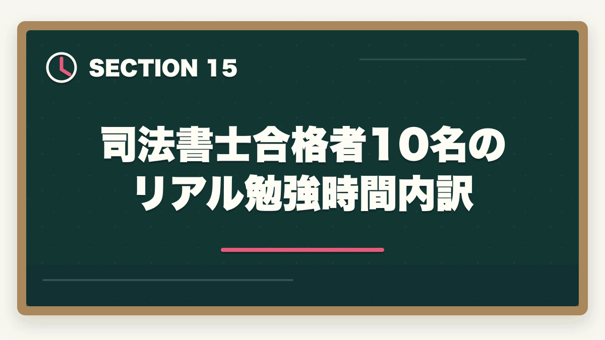 司法書士合格者10名のリアル勉強時間内訳｜司法書士の合格体験記10選｜合格者のリアル勉強法・スケジュール【2026年版】の図解