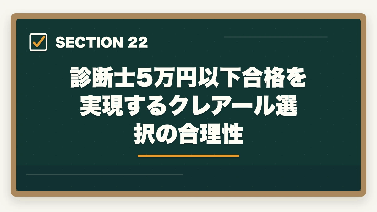 診断士5万円以下合格を実現するクレアール選択の合理性|中小企業診断士の最安合格戦略|5万円以下で合格する完全ロードマップ【2026年版】の図解