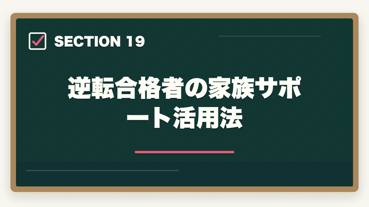 逆転合格者の家族サポート活用法｜司法書士の不合格→翌年合格の逆転戦略｜失敗した受験生の再起完全ガイド【2026年版】の図解