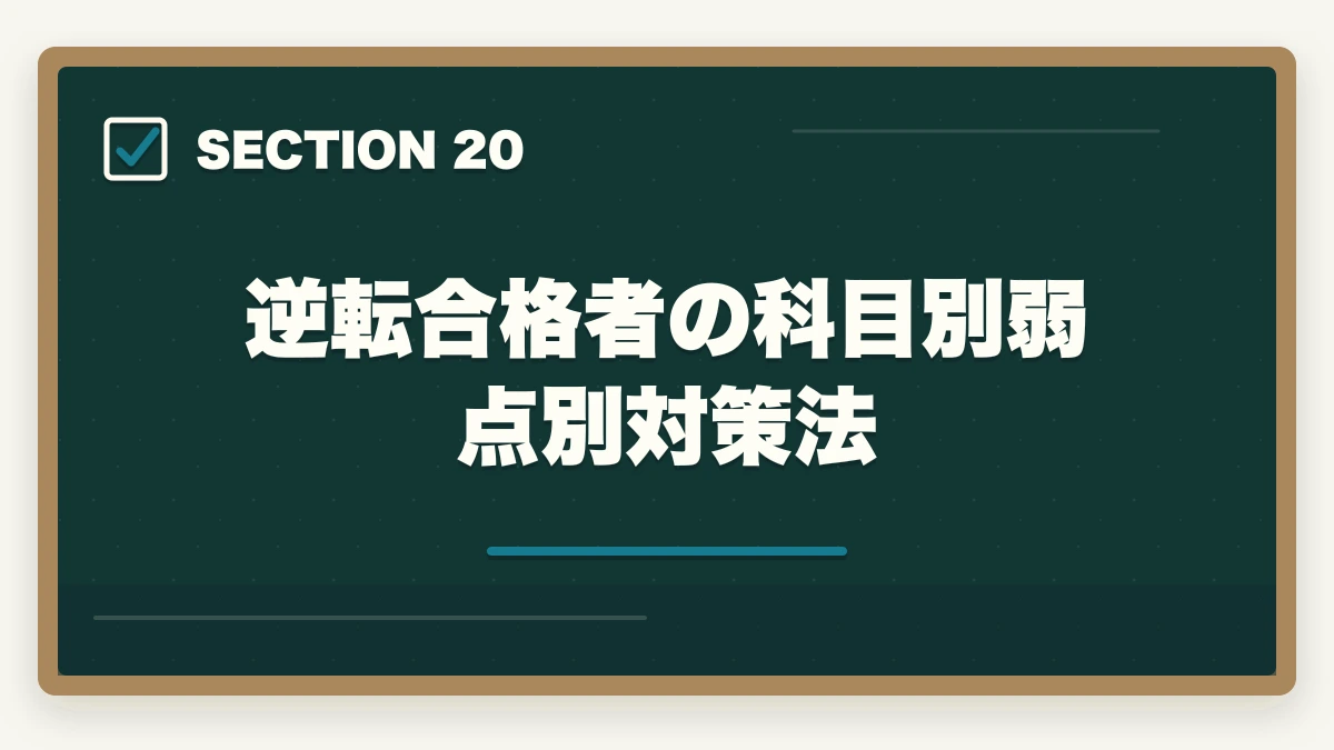 逆転合格者の科目別弱点別対策法｜司法書士の不合格→翌年合格の逆転戦略｜失敗した受験生の再起完全ガイド【2026年版】の図解