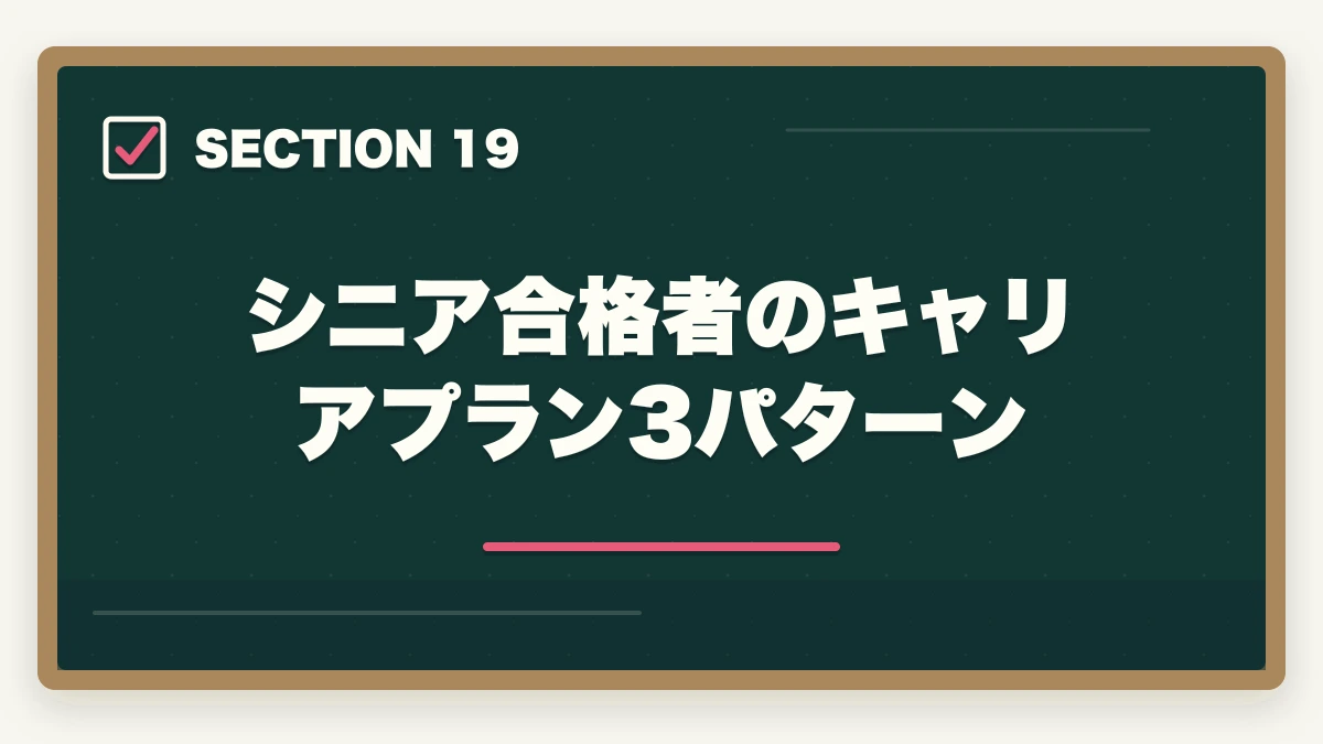 シニア合格者のキャリアプラン3パターン|司法書士のシニア合格戦略|50代・60代でも合格する短期メソッド【2026年版】の図解