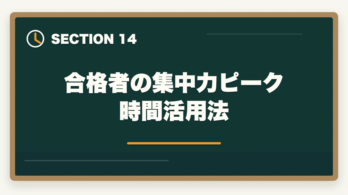 合格者の集中力ピーク時間活用法｜司法書士の集中力最大化メソッド｜長期戦を勝ち抜く学習効率術【2026年版】の図解