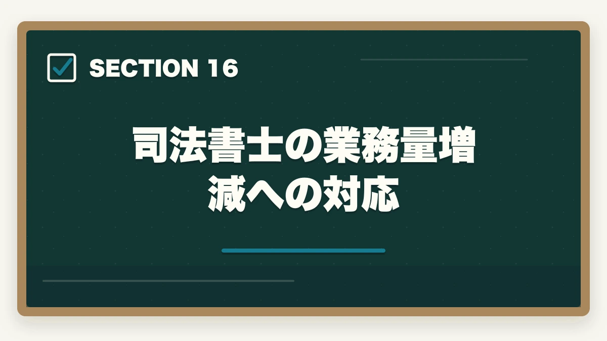 司法書士の業務量増減への対応|司法書士の仕事内容完全ガイド|1日のスケジュール・案件別の流れ【2026年版】の図解