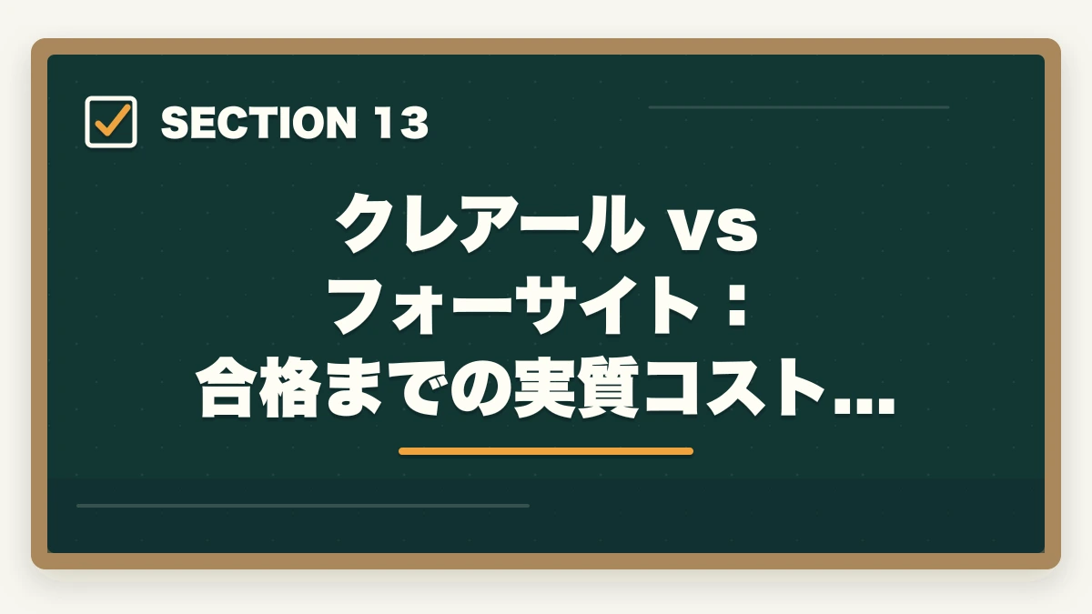 クレアール vs フォーサイト：合格までの実質コスト比較｜クレアール vs フォーサイト 司法書士｜2026年最新の徹底比較で最適解を提示の図解