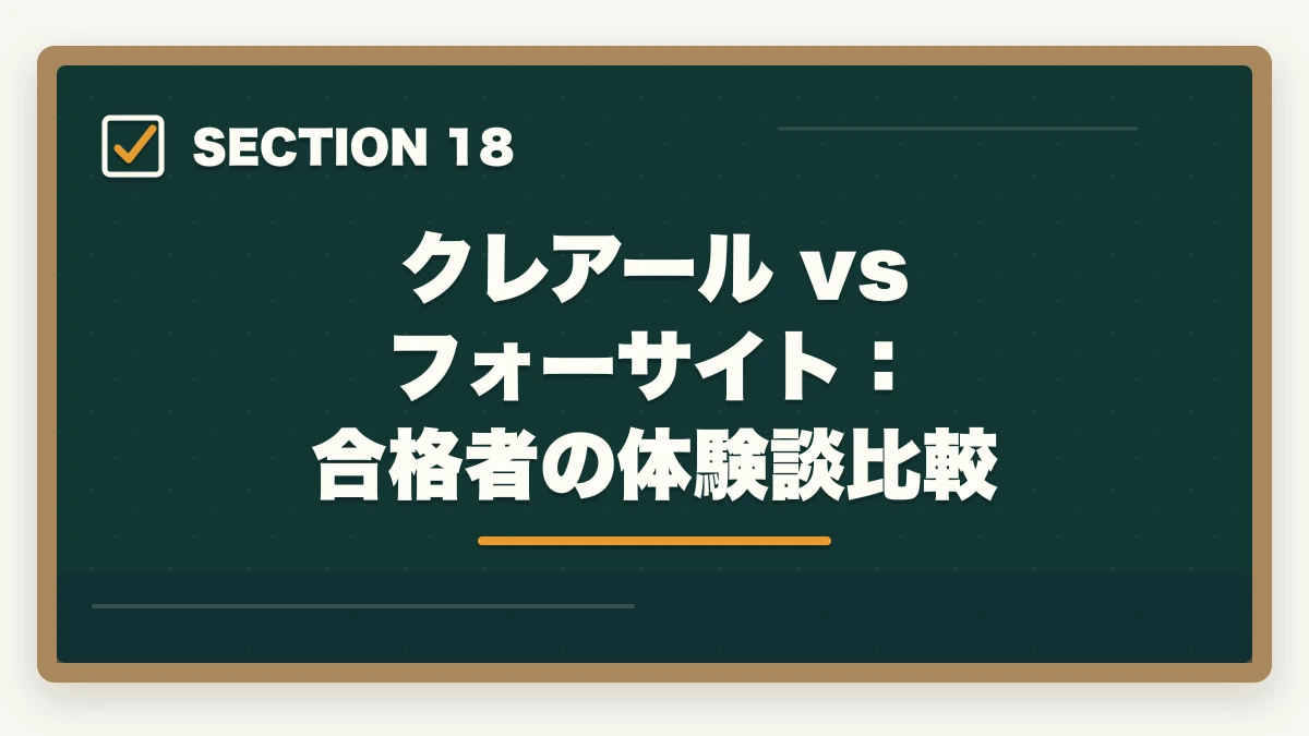 クレアール vs フォーサイト：合格者の体験談比較｜クレアール vs フォーサイト 司法書士｜2026年最新の徹底比較で最適解を提示の図解