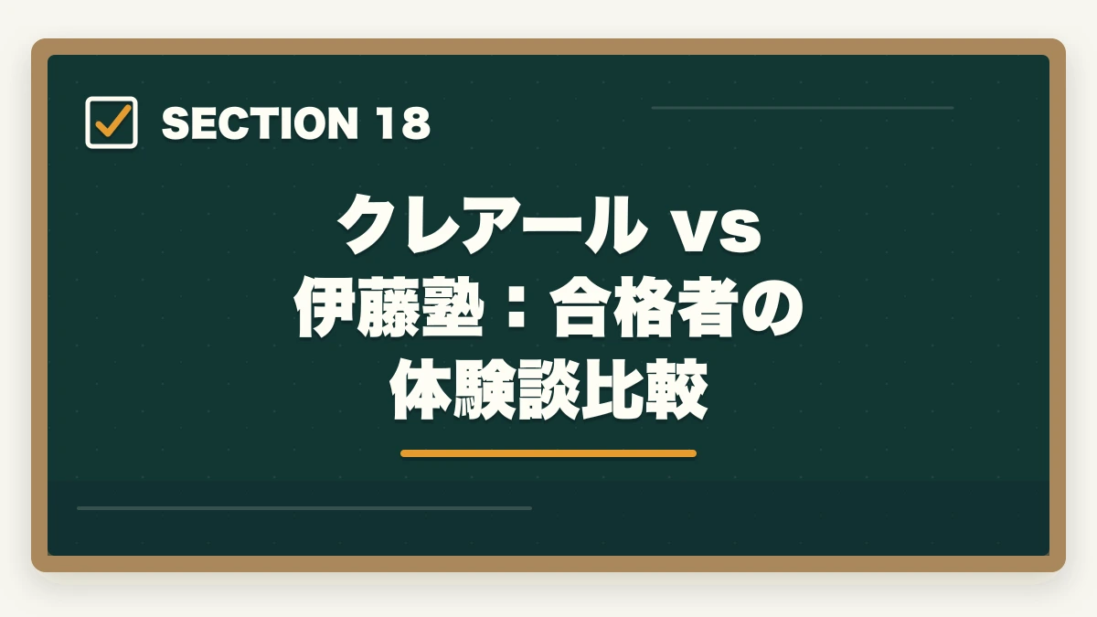 クレアール vs 伊藤塾:合格者の体験談比較|クレアール vs 伊藤塾 司法書士|2026年最新の徹底比較で最適解を提示の図解