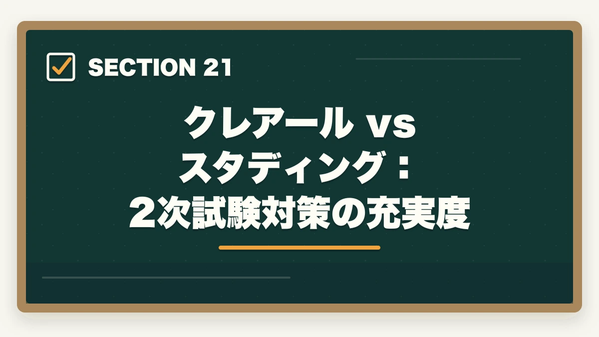 クレアール vs スタディング：2次試験対策の充実度｜クレアール vs スタディング 中小企業診断士｜2026年最新の徹底比較で最適解を提示の図解