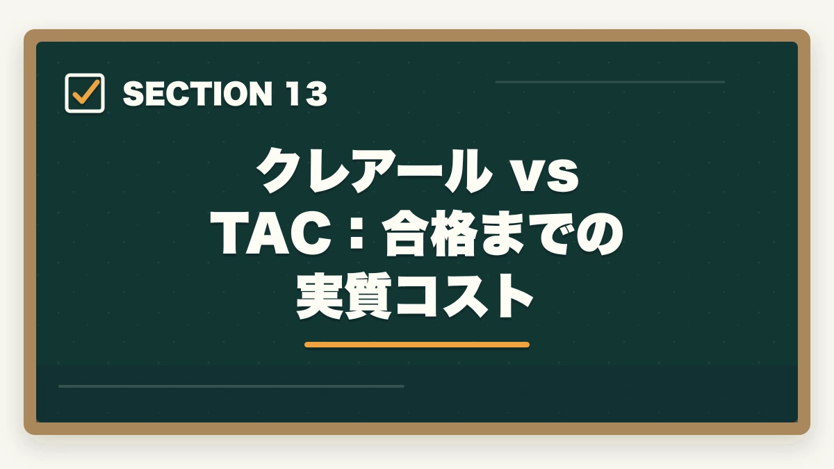 クレアール vs TAC:合格までの実質コスト|クレアール vs TAC 中小企業診断士|2026年最新の徹底比較で最適解を提示の図解