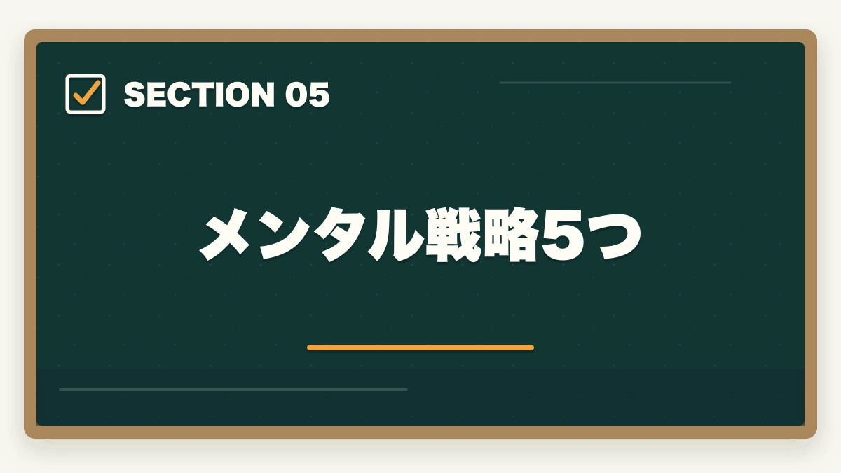 メンタル戦略5つ｜中小企業診断士本試験前日・当日完全マニュアル｜8月の戦い方とメンタル戦略【2026年版】の図解