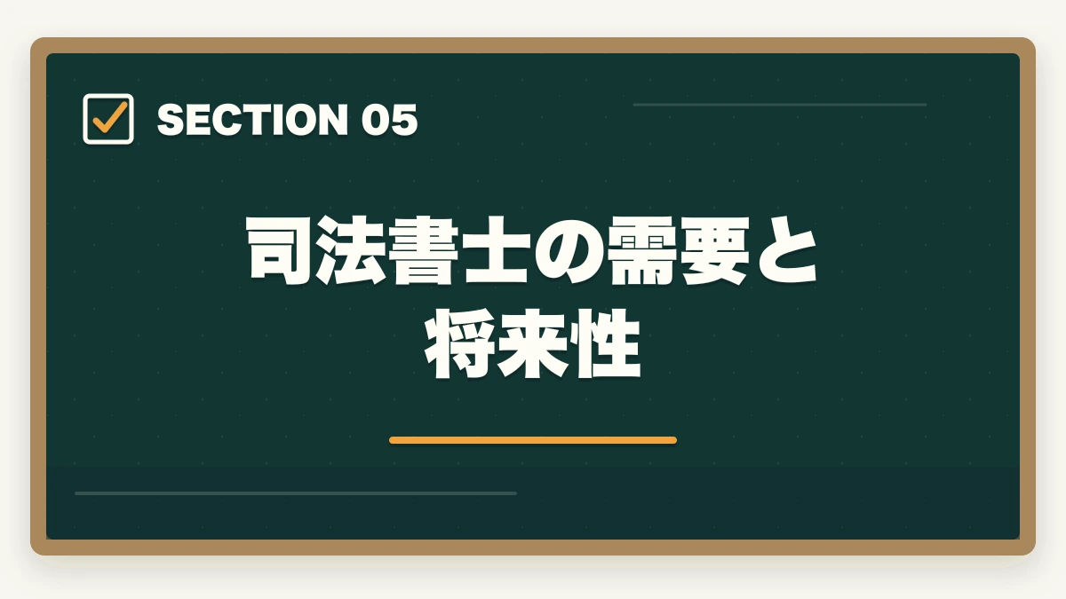 司法書士の需要と将来性|司法書士に60歳から挑戦!受かるための勉強法を解説の図解