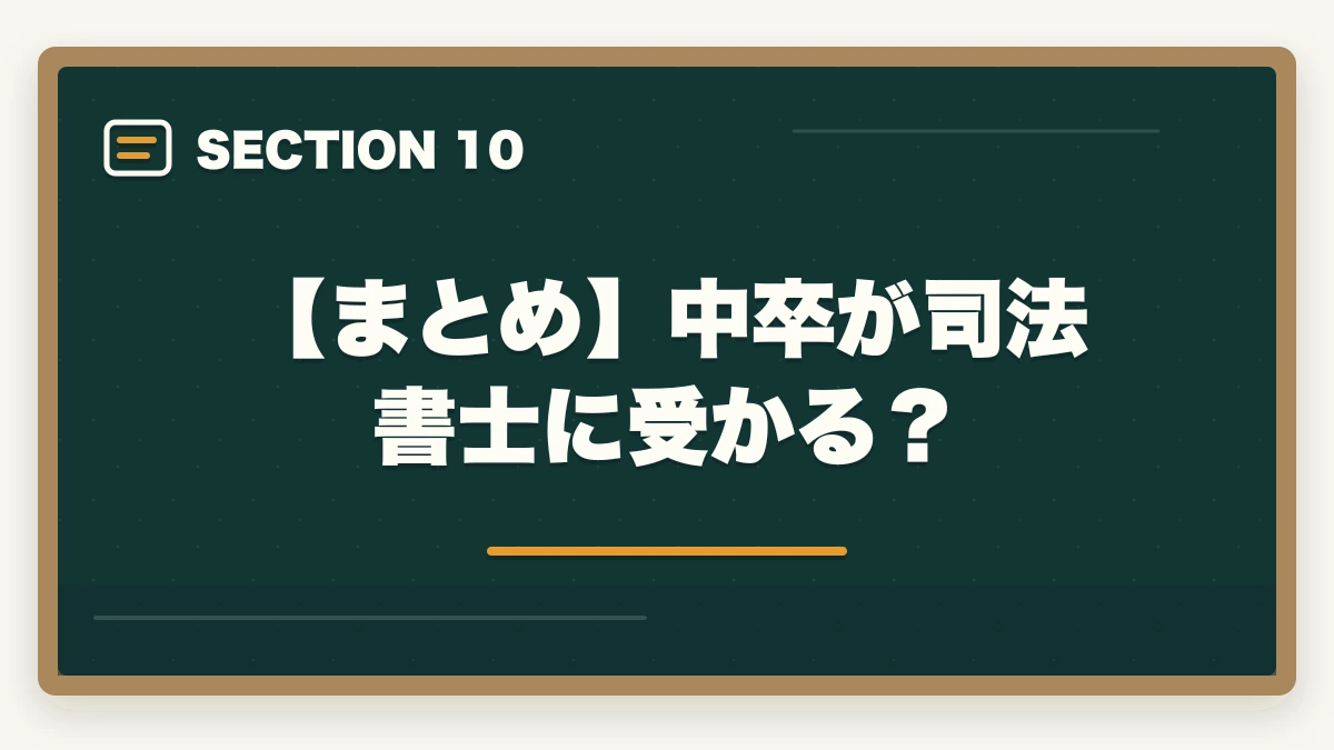 【まとめ】中卒が司法書士に受かる？｜中卒が司法書士に受かる？合格できる勉強法を伝授の図解