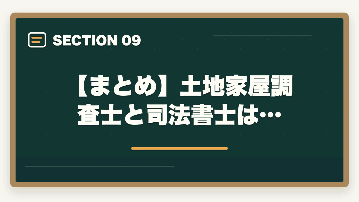 【まとめ】土地家屋調査士と司法書士は…|土地家屋調査士と司法書士はどっちがいい?士業がおすすめを解説!の図解