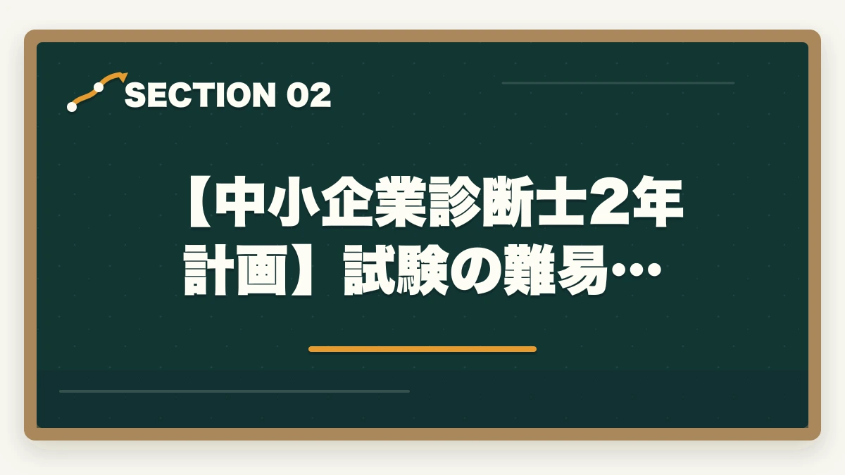 【中小企業診断士2年計画】試験の難易…｜中小企業診断士に2年計画で合格！戦略的な勉強法を徹底解説の図解
