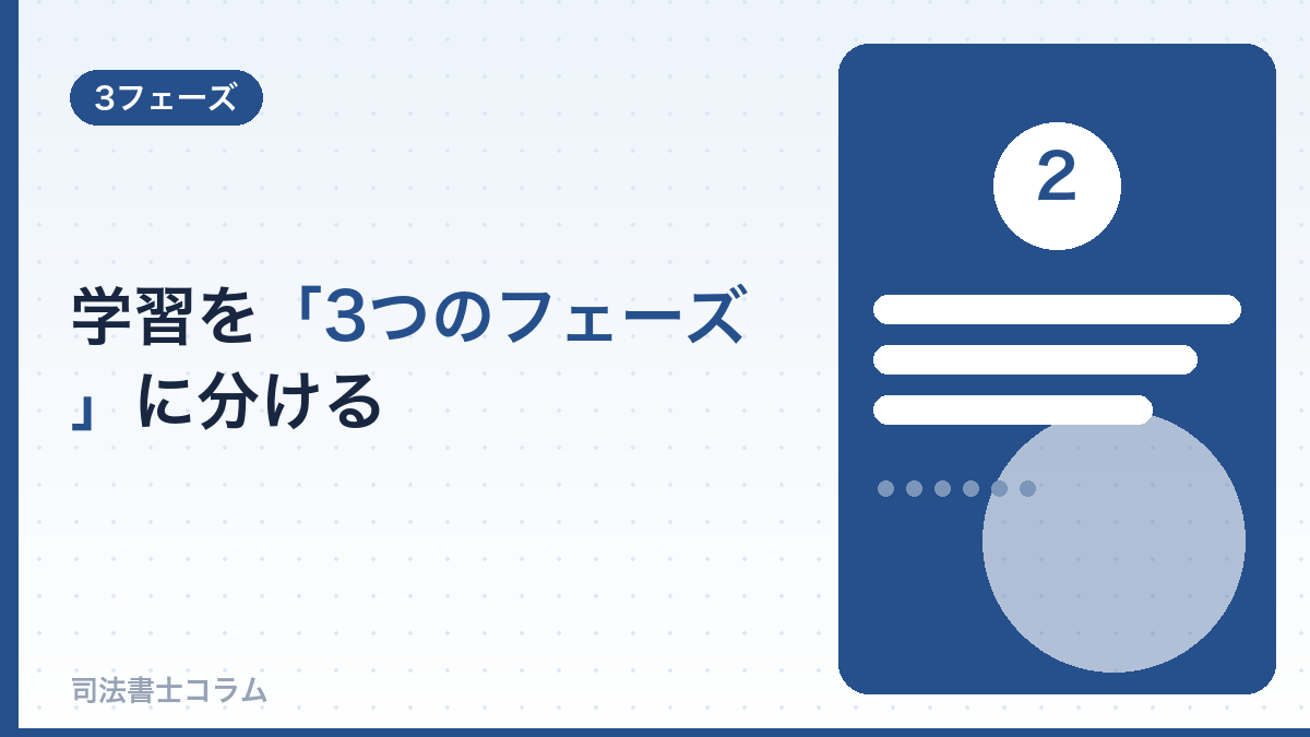 学習を「3つのフェーズ」に分ける